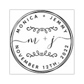 Eenvoudige aangepaste klassieke trouwnamen rubberstempel (Afrduk)