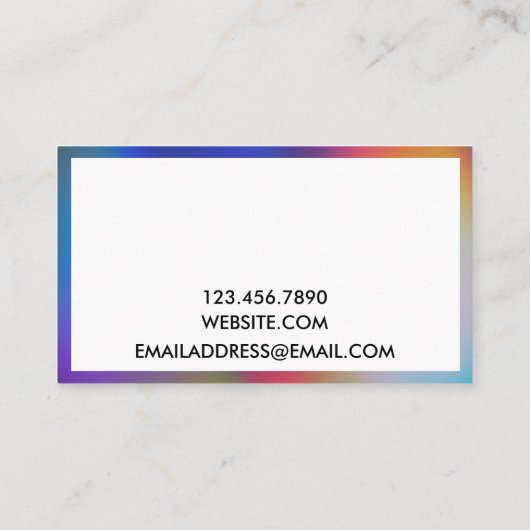 Eenvoudige aangepaste kleurengradiënt visitekaartje (Achterkant)