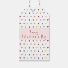 Eenvoudige aangepaste kleurrijke Hearts VALENTIJN' Cadeaulabel