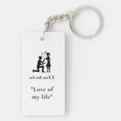 Eenvoudige aangepaste liefde paar tekst en foto sleutelhanger (achterkant)