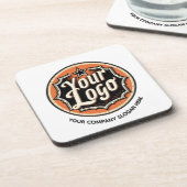 Eenvoudige Aangepaste Logo en Tekst Zakelijk Bier Onderzetter (Linkerzijde)