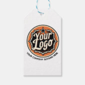 Eenvoudige Aangepaste Logo en Tekst Zakelijk Cadeaulabel (Voorkant)