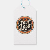 Eenvoudige Aangepaste Logo en Tekst Zakelijk Cadeaulabel (Achterkant)