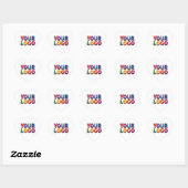 Eenvoudige Aangepaste Logo en Tekst Zakelijk Hart Sticker (Vel)