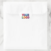 Eenvoudige Aangepaste Logo en Tekst Zakelijk Hart Sticker (Tas)