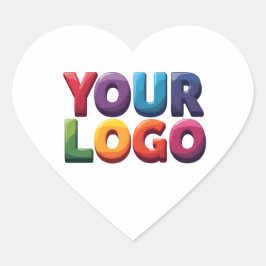 Eenvoudige Aangepaste Logo en Tekst Zakelijk Hart Sticker