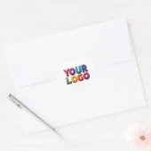 Eenvoudige Aangepaste Logo en Tekst Zakelijk Hart Sticker (Envelop)