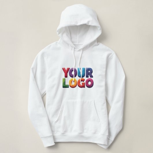 Eenvoudige Aangepaste Logo en Tekst Zakelijk Hoodie (Design voorkant)