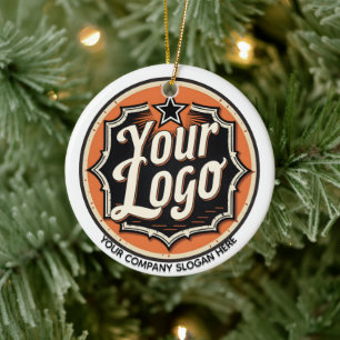Eenvoudige Aangepaste Logo en Tekst Zakelijk Keramisch Ornament