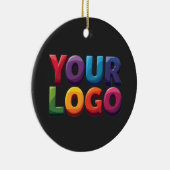 Eenvoudige Aangepaste Logo en Tekst Zakelijk Keramisch Ornament (Rechts)