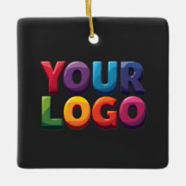 Eenvoudige Aangepaste Logo en Tekst Zakelijk Keramisch Ornament