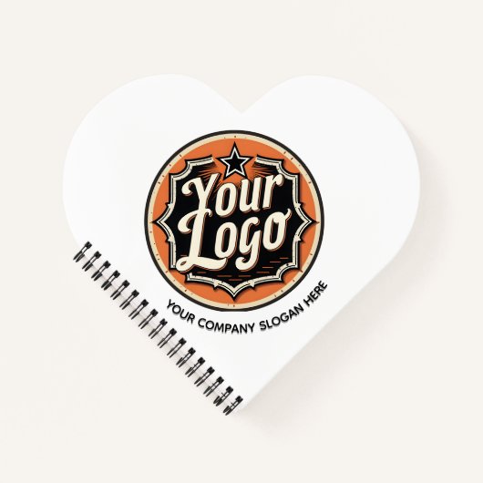 Eenvoudige Aangepaste Logo en Tekst Zakelijk Notitieboek (Voorkant)