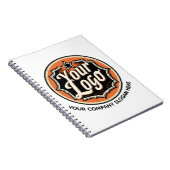 Eenvoudige Aangepaste Logo en Tekst Zakelijk Notitieboek (Rechterzijde)
