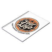 Eenvoudige Aangepaste Logo en Tekst Zakelijk Notitieboek (Linkerzijde)