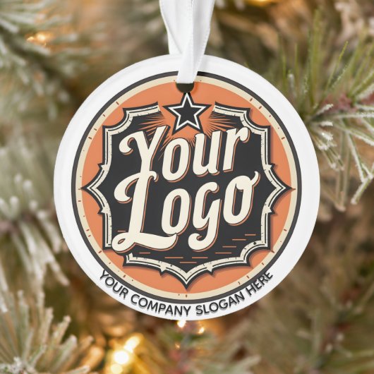 Eenvoudige Aangepaste Logo en Tekst Zakelijk Ornament (Boom)