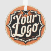 Eenvoudige Aangepaste Logo en Tekst Zakelijk Ornament (achterkant)