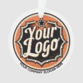 Eenvoudige Aangepaste Logo en Tekst Zakelijk Ornament (voorkant)