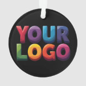 Eenvoudige Aangepaste Logo en Tekst Zakelijk Ornament (achterkant)