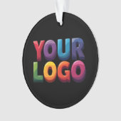 Eenvoudige Aangepaste Logo en Tekst Zakelijk Ornament (voorkant)