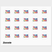 Eenvoudige Aangepaste Logo en Tekst Zakelijk Ronde Sticker (Vel)