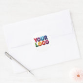 Eenvoudige Aangepaste Logo en Tekst Zakelijk Ronde Sticker (Envelop)