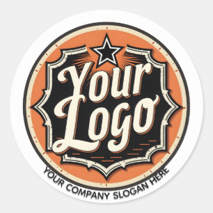 Eenvoudige Aangepaste Logo en Tekst Zakelijk Ronde Sticker