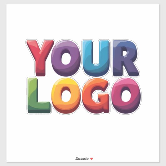 Eenvoudige Aangepaste Logo en Tekst Zakelijk Sticker (Vel)