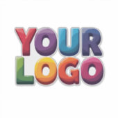 Eenvoudige Aangepaste Logo en Tekst Zakelijk Sticker (Voorkant)