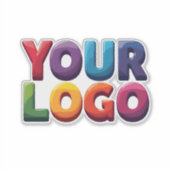 Eenvoudige Aangepaste Logo en Tekst Zakelijk Sticker (Voorkant)
