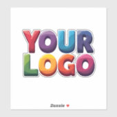 Eenvoudige Aangepaste Logo en Tekst Zakelijk Sticker (Vel)