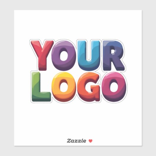 Eenvoudige Aangepaste Logo en Tekst Zakelijk Sticker (Vel)