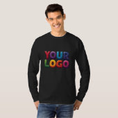 Eenvoudige Aangepaste Logo en Tekst Zakelijk T-shirt (Voorkant volledig)