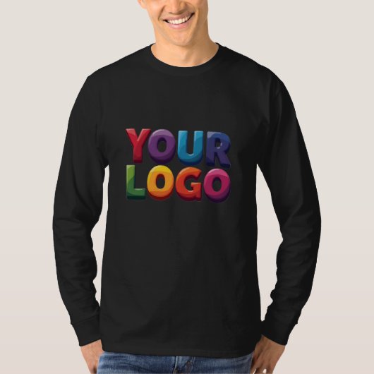 Eenvoudige Aangepaste Logo en Tekst Zakelijk T-shirt (Voorkant)