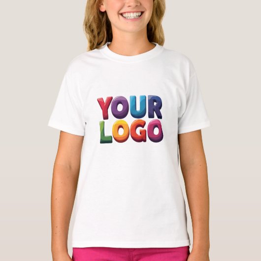 Eenvoudige Aangepaste Logo en Tekst Zakelijk T-shirt (Voorkant)