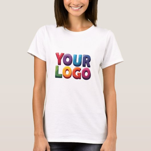 Eenvoudige Aangepaste Logo en Tekst Zakelijk T-shirt (Voorkant)