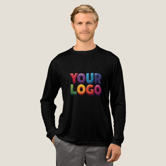 Eenvoudige Aangepaste Logo en Tekst Zakelijk Tri-Blend Shirt (Voorkant)