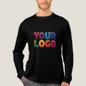Eenvoudige Aangepaste Logo en Tekst Zakelijk Tri-Blend Shirt (Voorkant volledig)