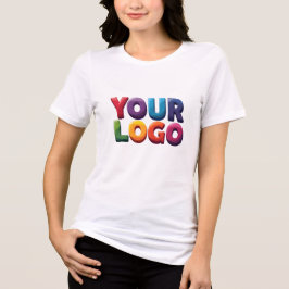 Eenvoudige Aangepaste Logo en Tekst Zakelijk Tri-Blend Shirt