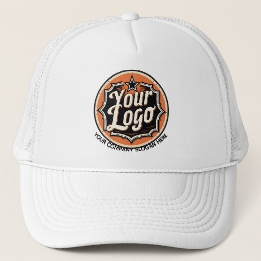 Eenvoudige Aangepaste Logo en Tekst Zakelijk Trucker Pet (Voorkant)