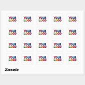 Eenvoudige Aangepaste Logo en Tekst Zakelijk Vierkante Sticker (Vel)