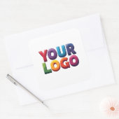 Eenvoudige Aangepaste Logo en Tekst Zakelijk Vierkante Sticker (Envelop)