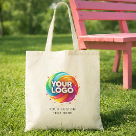 Eenvoudige aangepaste logo- en tekstzakelijke tote bag