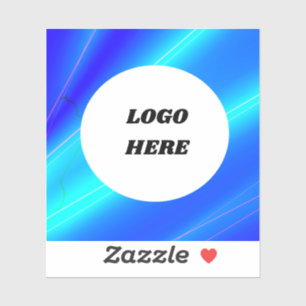 EENVOUDIGE AANGEPASTE LOGO MINIMAAL BLAUW WIT STICKER