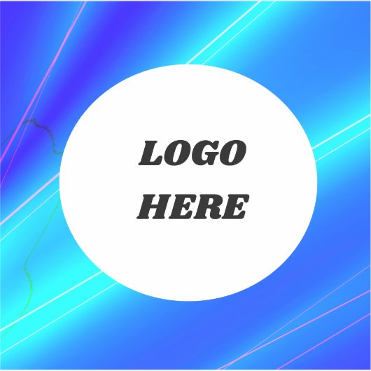 EENVOUDIGE AANGEPASTE LOGO MINIMAAL BLAUW WIT STICKER (Voorkant)