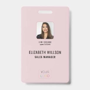 Eenvoudige Aangepaste Logo, Naam, Foto Personeels  Badge