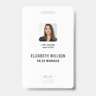 Eenvoudige aangepaste logo, naam, foto-werkkaart v badge