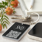 Eenvoudige Aangepaste Logo QR Code Zakelijk Sleutelhanger (Voorkant Rechts)