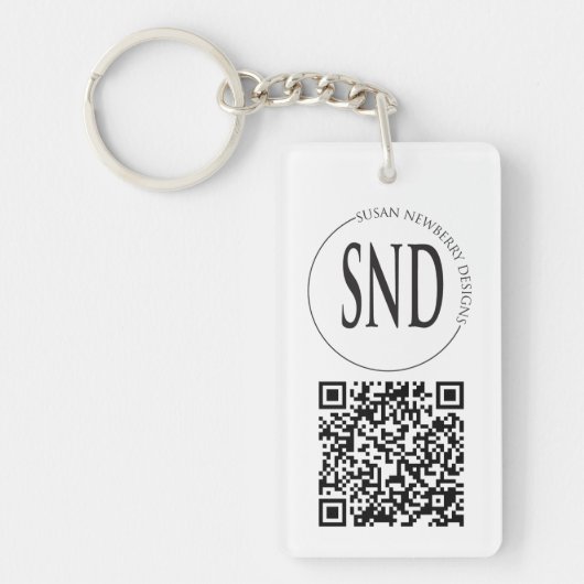 Eenvoudige Aangepaste Logo QR Code Zakelijk Sleutelhanger (Voorkant)