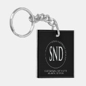 Eenvoudige aangepaste logo QR-code zakelijk Sleutelhanger (Voorkant Links)