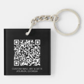 Eenvoudige aangepaste logo QR-code zakelijk Sleutelhanger (Achterkant)